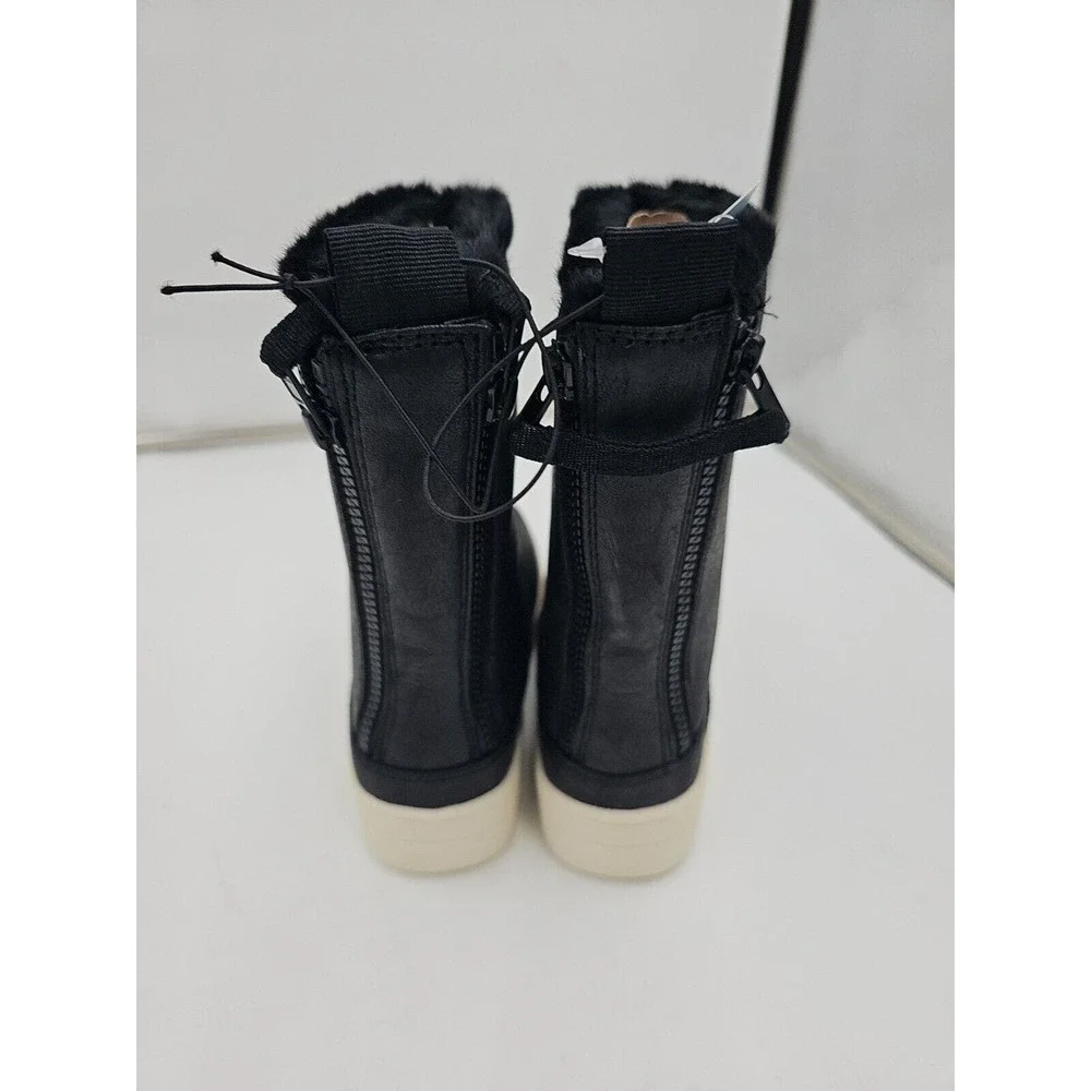 Cat &Jack Vegan Faux Fur Double Zipper Unisex Winter Boots Size 1 Black - Picture 3 of 3